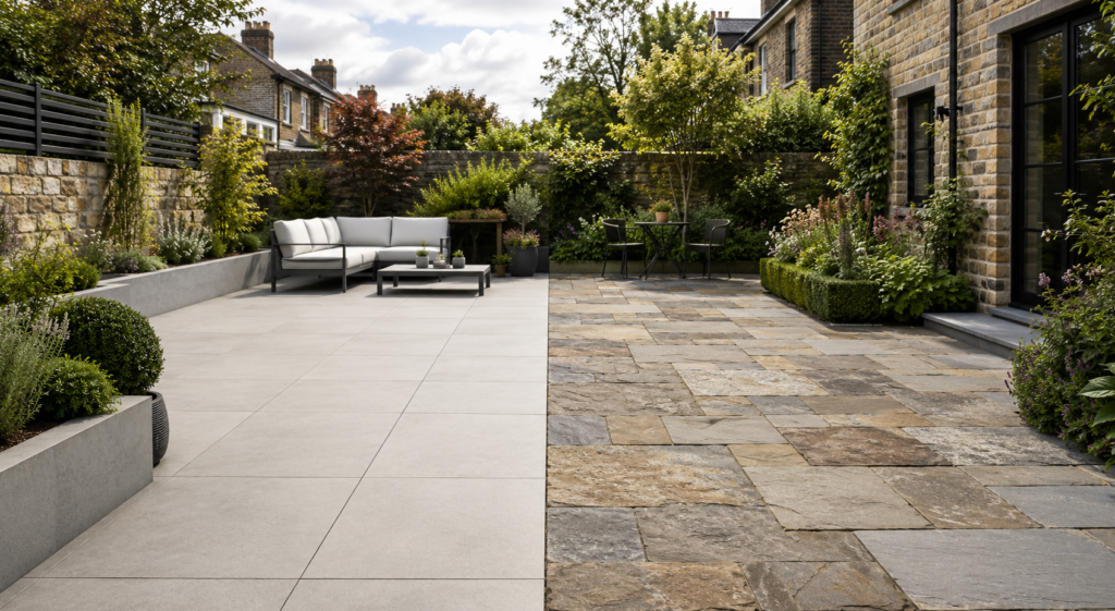 Porcelain vs Natural Stone: Cost and Performance for Dublin Gardens